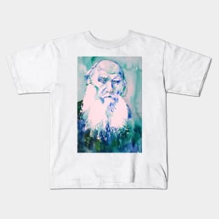 LEO TOLSTOY watercolor portrait .1 Kids T-Shirt